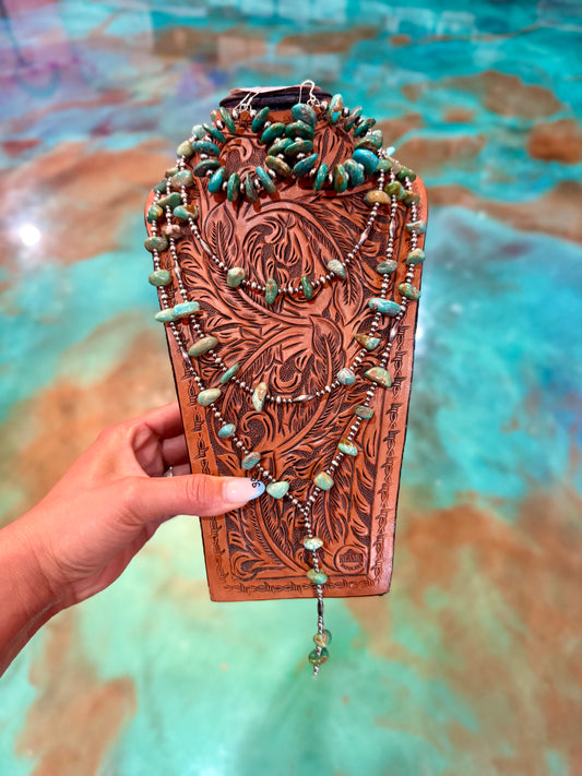 Jaci Set Green Turquoise & Sterling Silver
