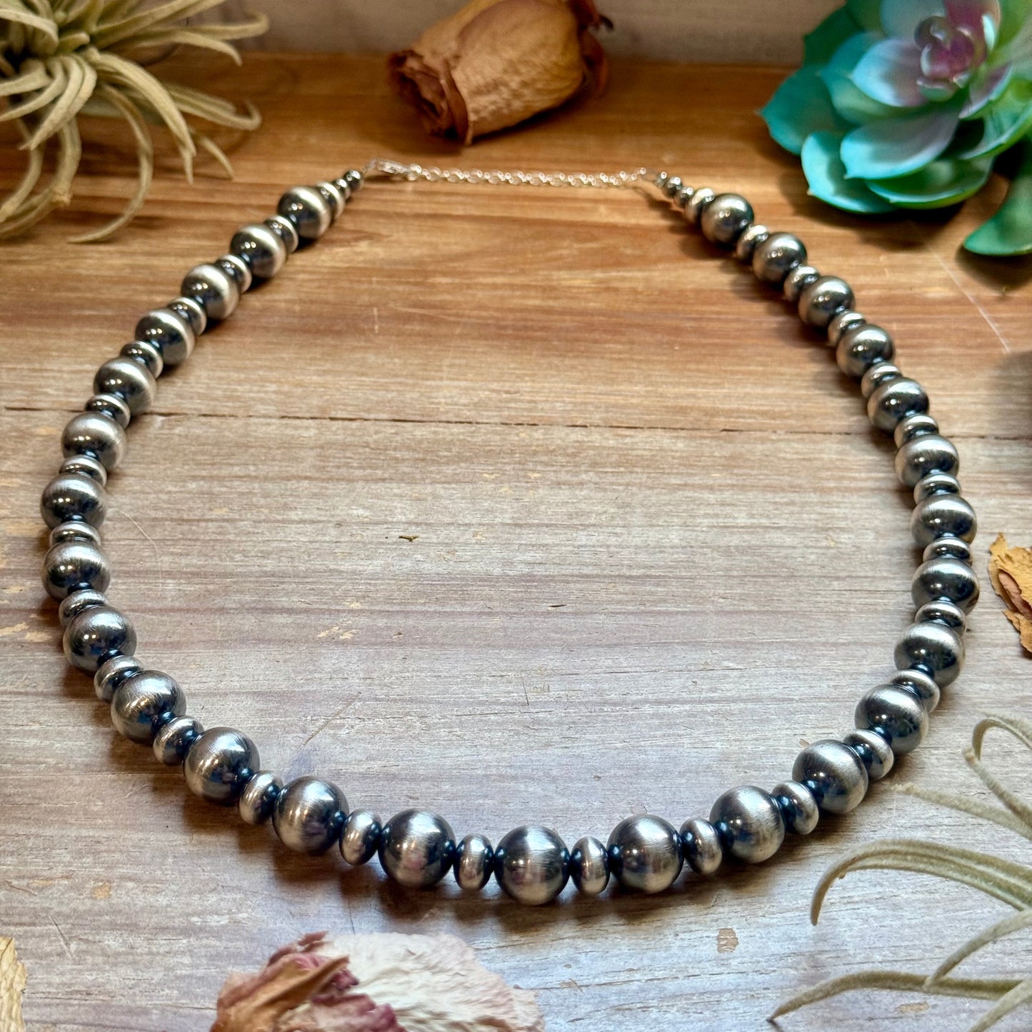 12mm Sterling Silver Pearl Statement Necklace