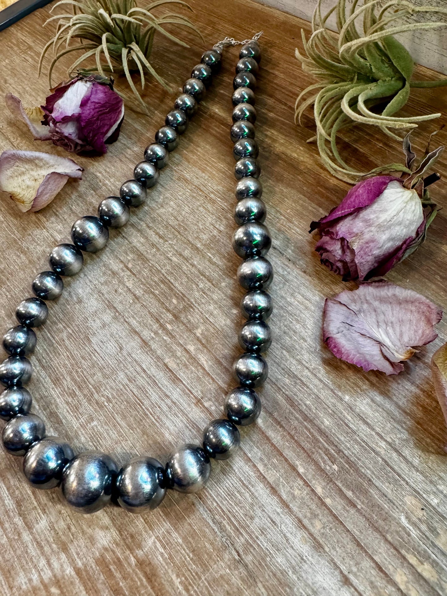 Large Sterling Silver Pearl Necklace – 8mm to 20mm Graduated