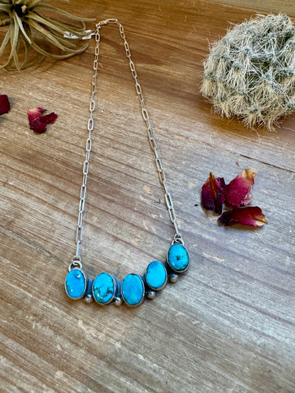 Kingman turquoise necklace on chain