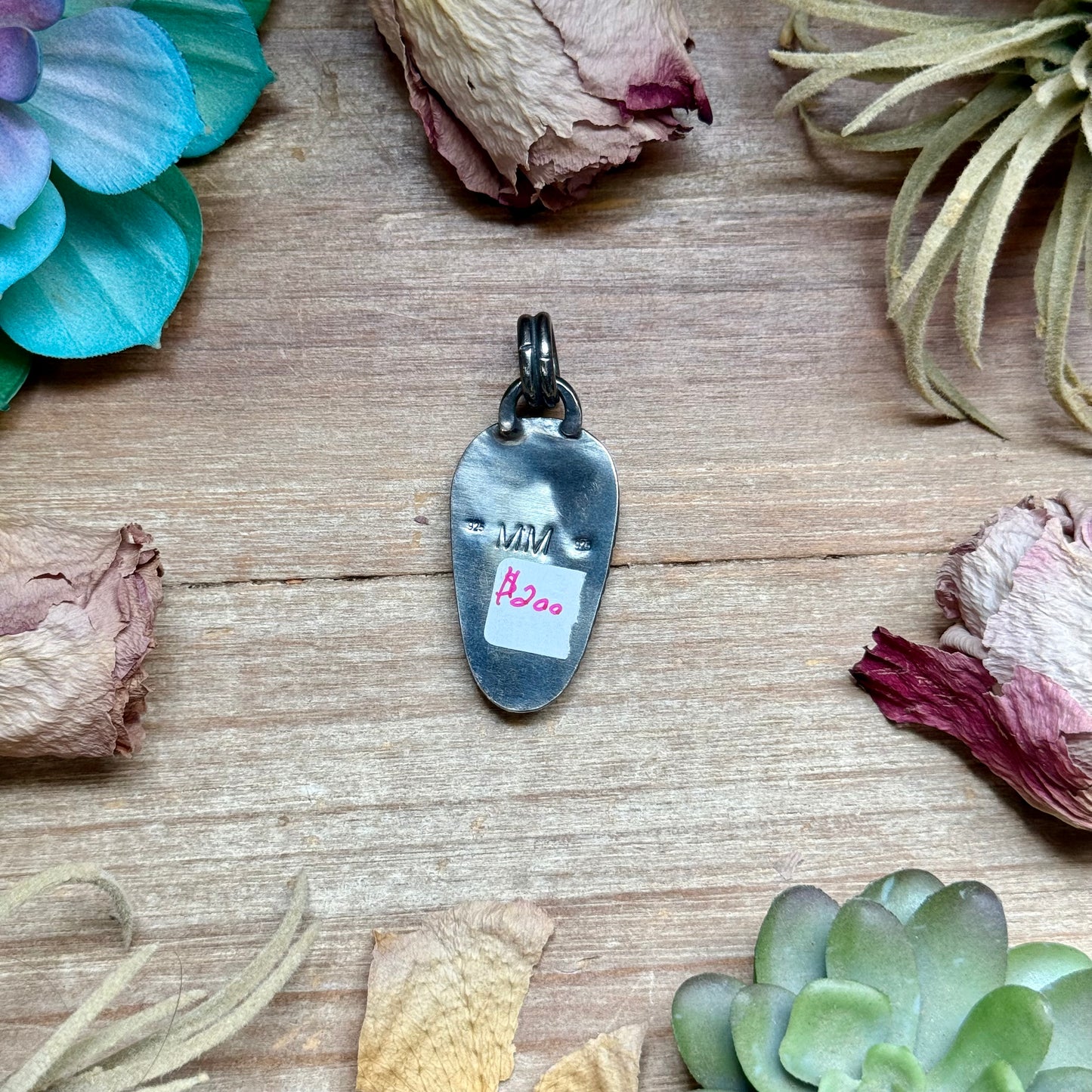 MJ Turquoise Sterling Silver Pendant – Triangle Shape