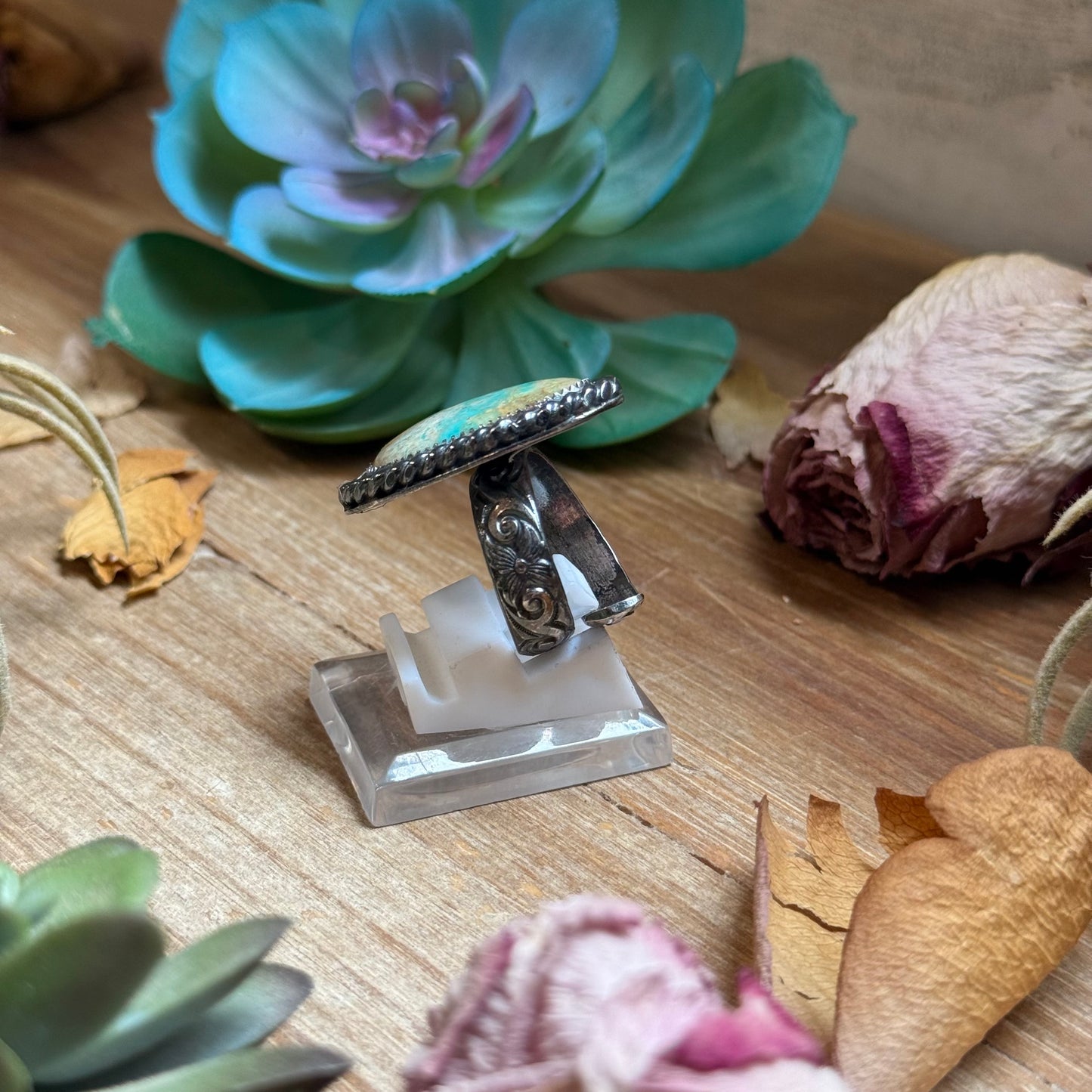 Mj Ring - Teardrop Turquoise Adjustable Ring