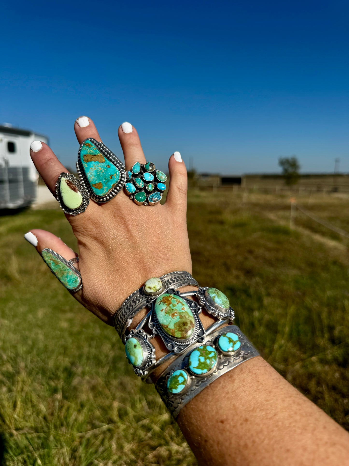 Round ring- size 6 - Sonoran Gold turquoise ring and sterling silver