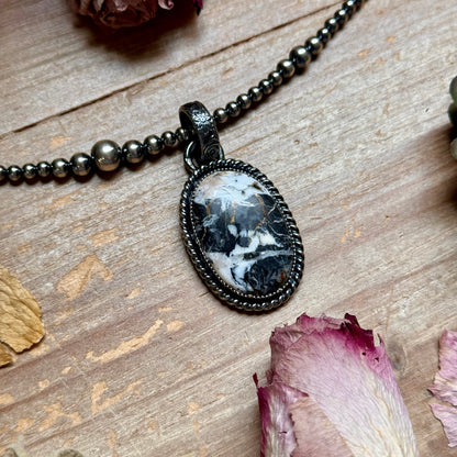 MJ Pendant - White Buffalo Sterling Silver