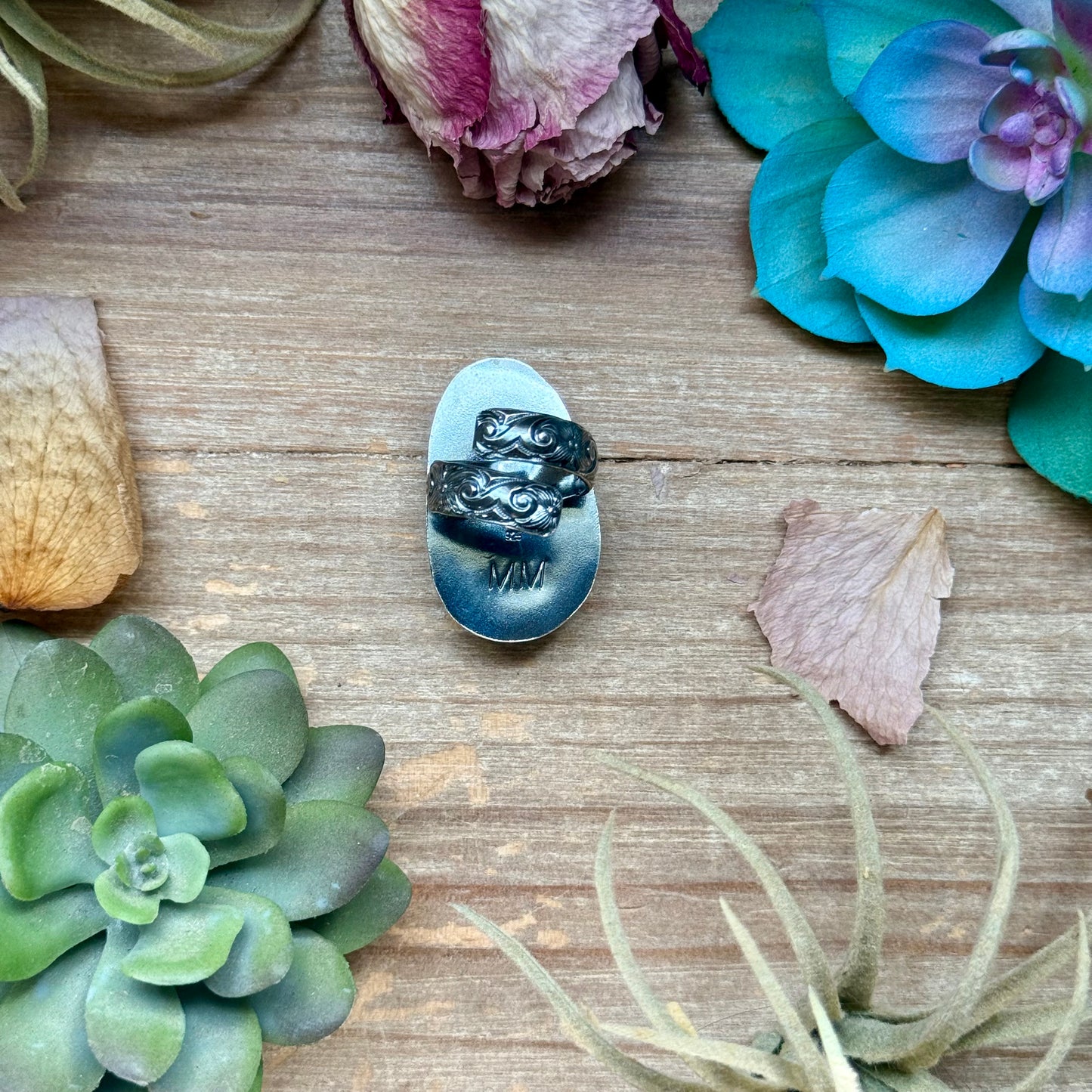 MJ Turquoise Ring – Sterling Silver Adjustable Band