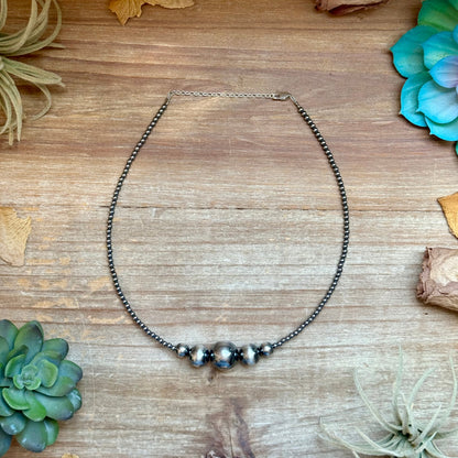 16mm Graduated Sterling Silver Pearl Necklace