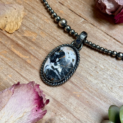 MJ Pendant - White Buffalo Sterling Silver