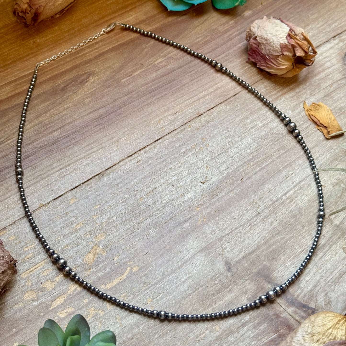 22” Graduated Sterling Silver Pearl Necklace