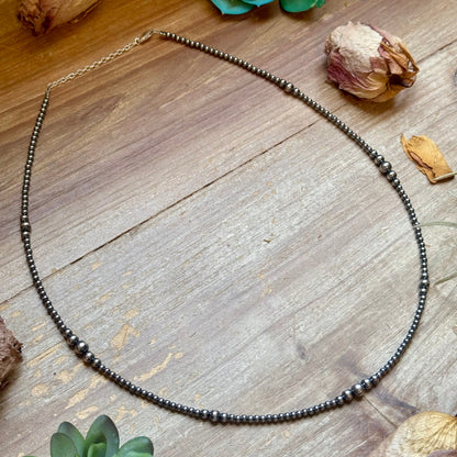 22” Graduated Sterling Silver Pearl Necklace