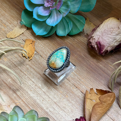 Mj Ring - Teardrop Turquoise Adjustable Ring