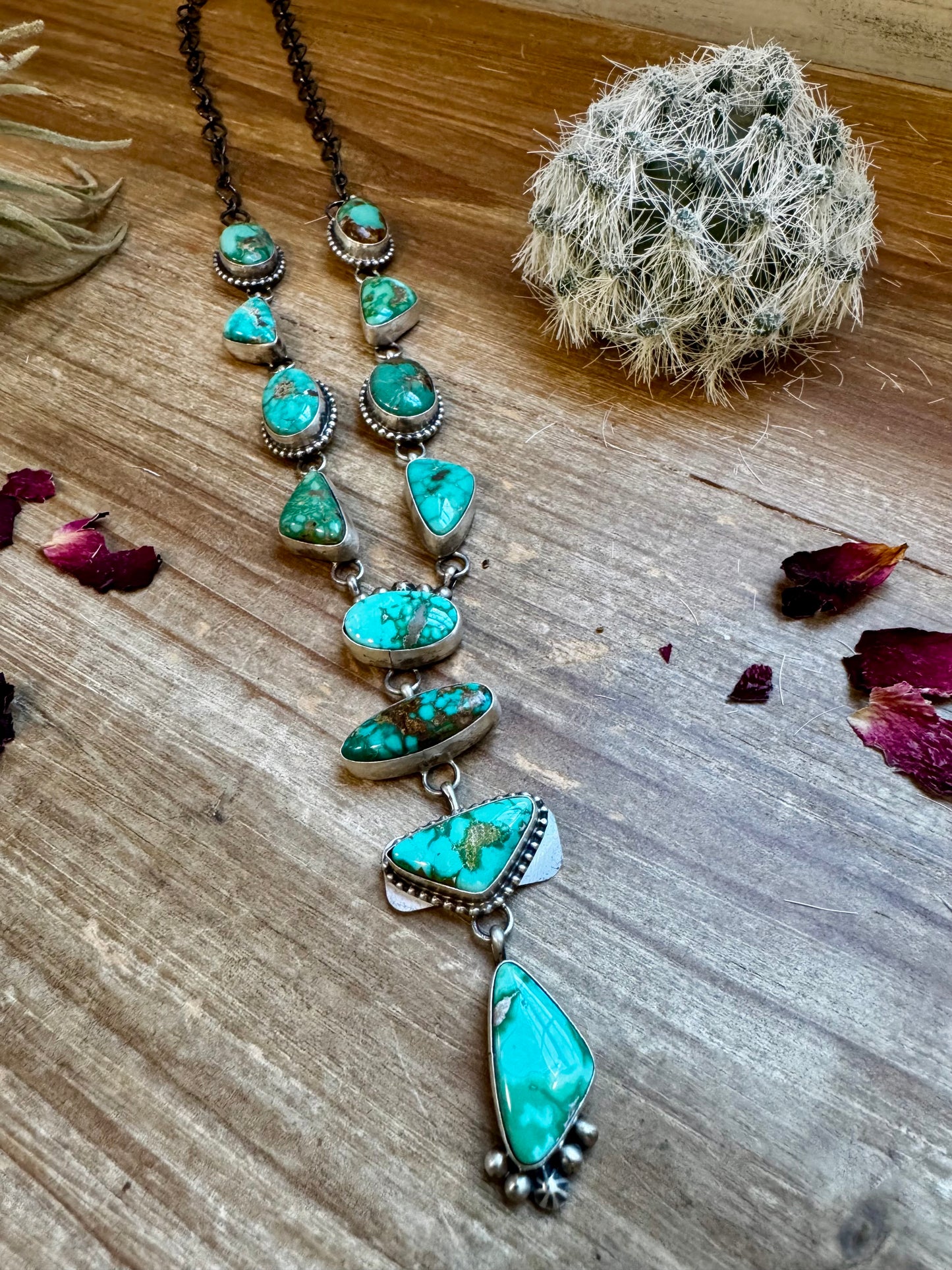 Royston turquoise necklace and earrings set