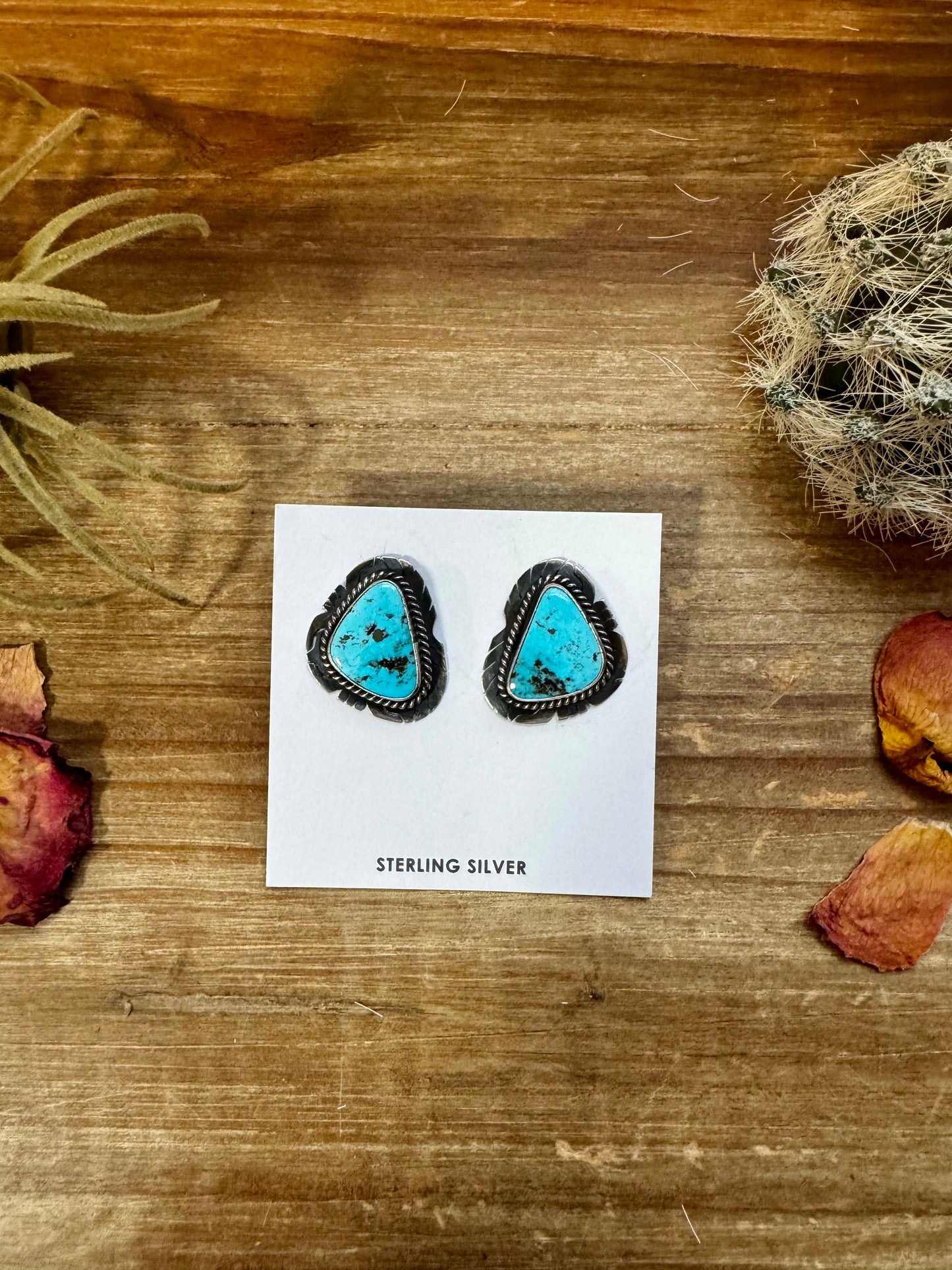 Stud Earrings Turquoise Earrings & Sterling Silver