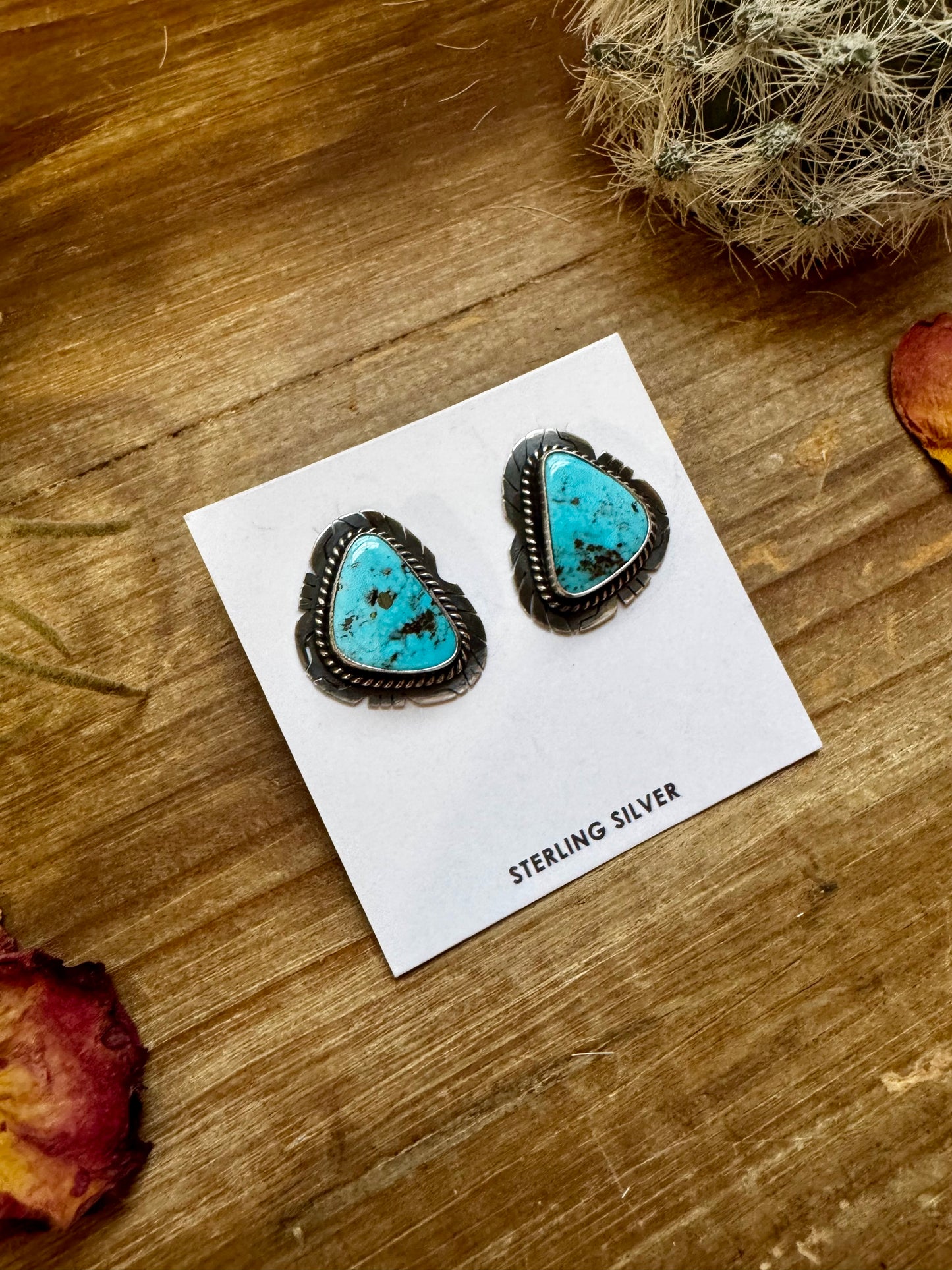 Stud Earrings Turquoise Earrings & Sterling Silver