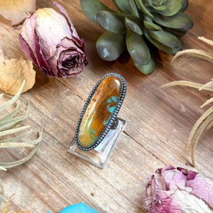 MJ Turquoise Ring – Sterling Silver Adjustable Band