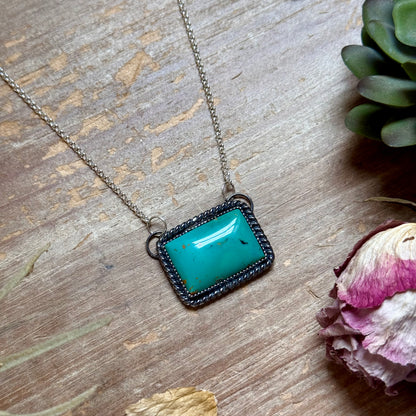 MJ Turquoise Bar Necklace – Sterling Silver