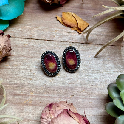 MJ Purple Spiny Oyster Stud Earrings