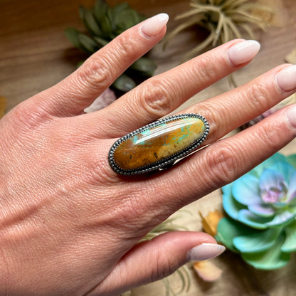 MJ Turquoise Ring – Sterling Silver Adjustable Band