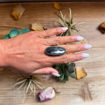 MJ Ring -White Buffalo Adjustable Ring