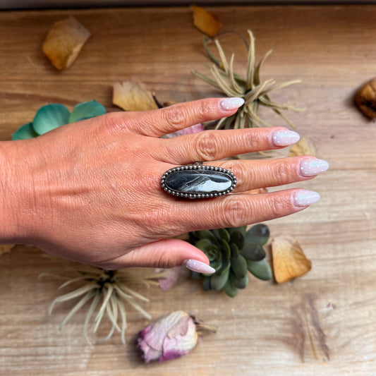 MJ Ring -White Buffalo Adjustable Ring