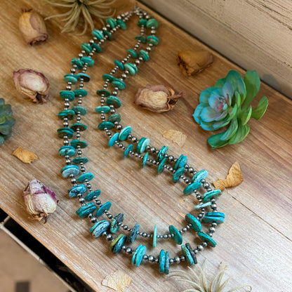 Jaci  Two-Necklace Graduated Blue-Green Turquoise Showstopper Stack