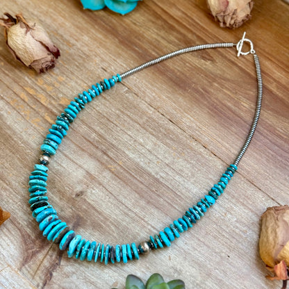 22-Inch Graduated Icy Blue Turquoise Necklace