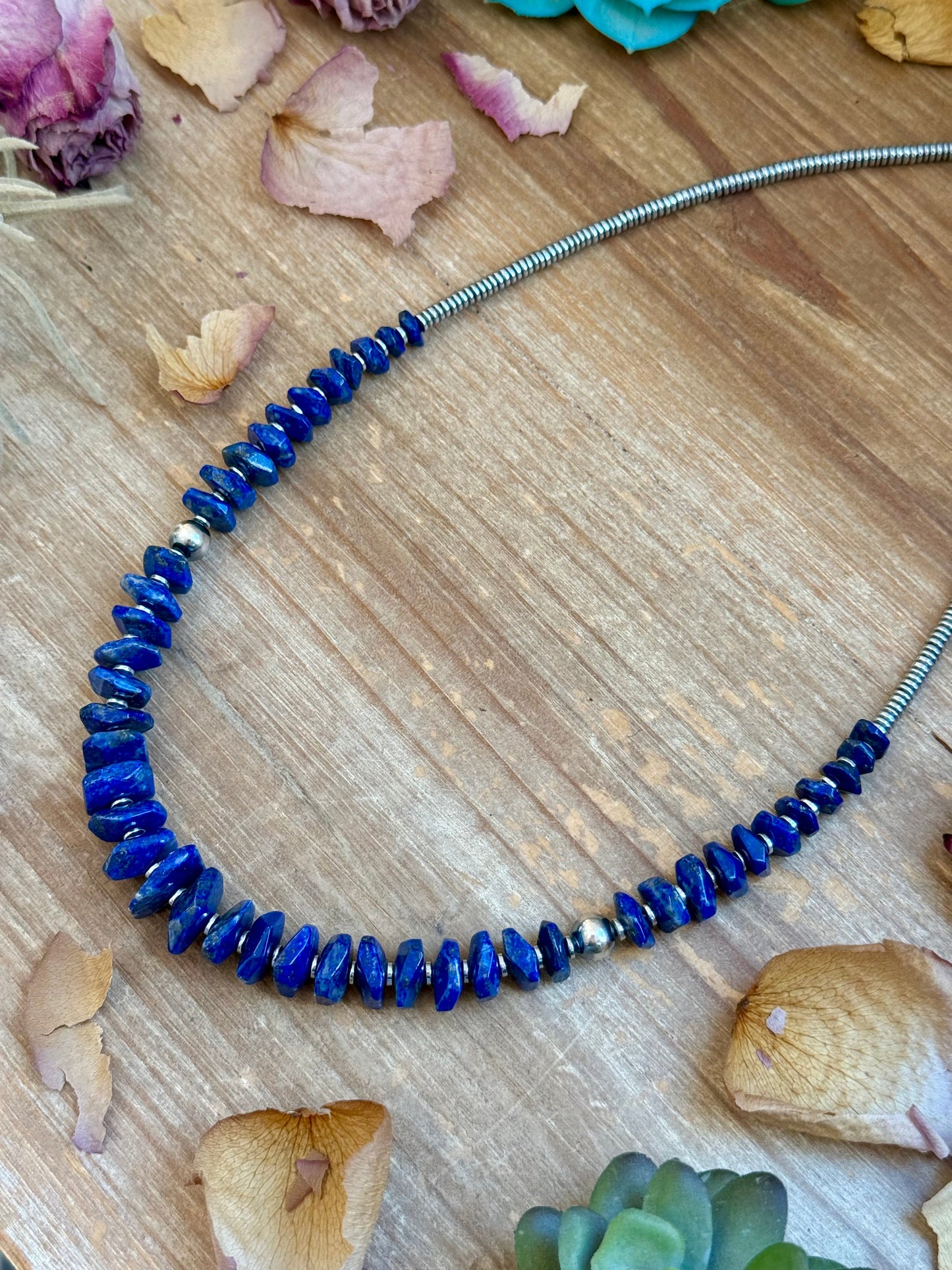 23” Graduated Lapis Necklace