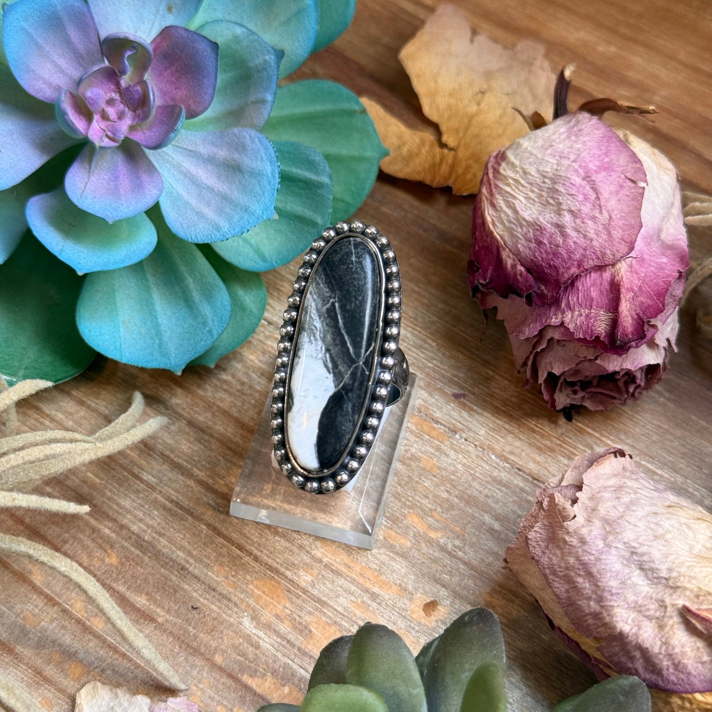 MJ Ring -White Buffalo Adjustable Ring