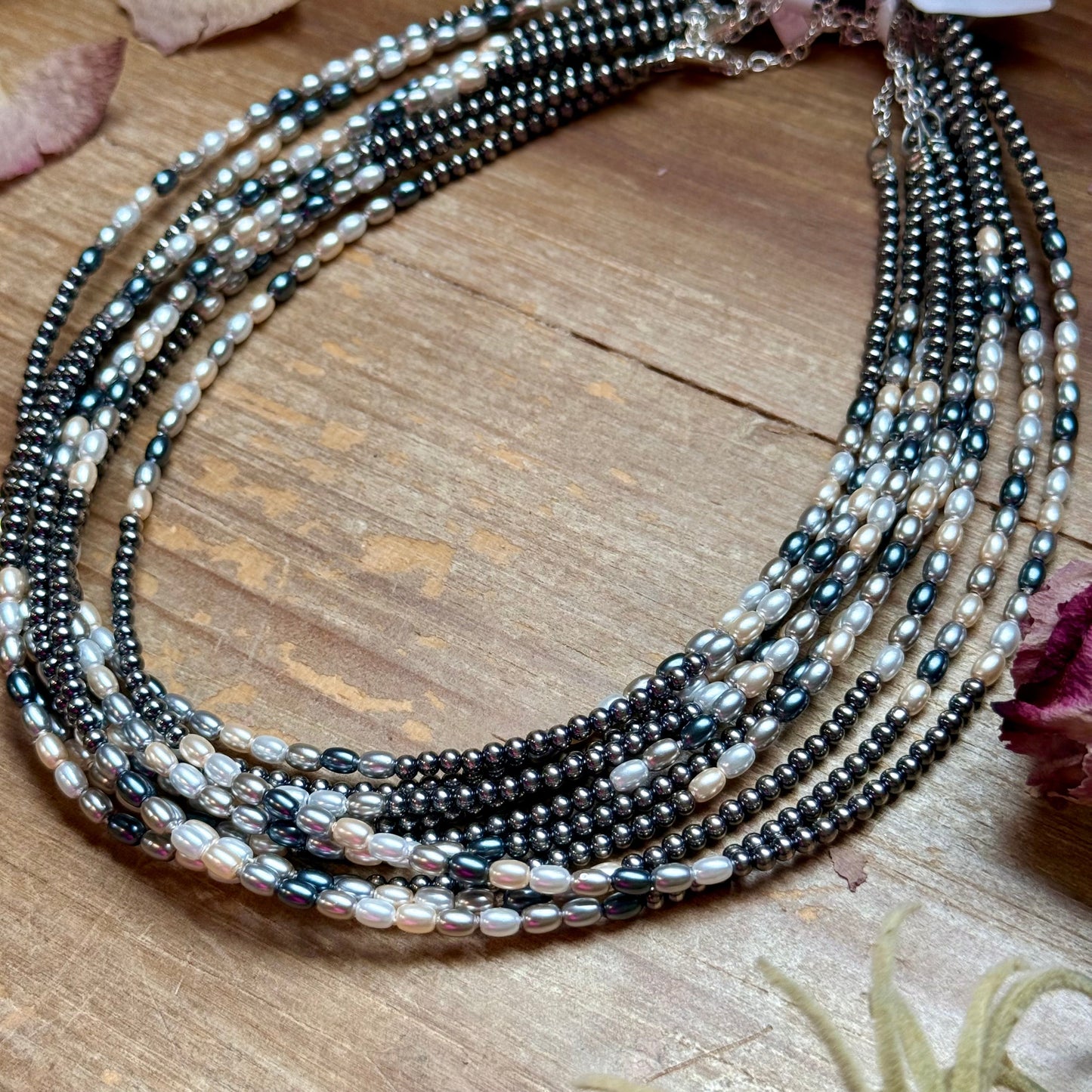 15.25” Freshwater Pearl Necklace – Sterling Silver Chain