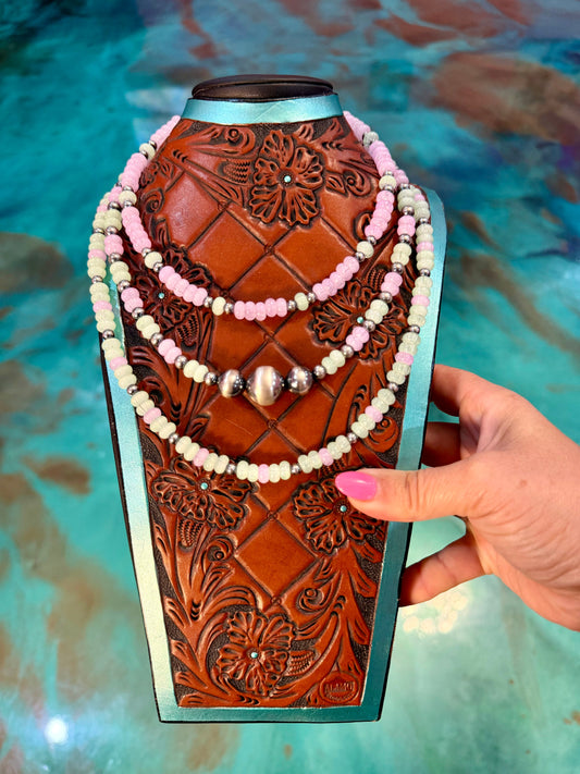 One Time Pieces – Purple & Green Glass and Sterling Silver Necklace Collection
