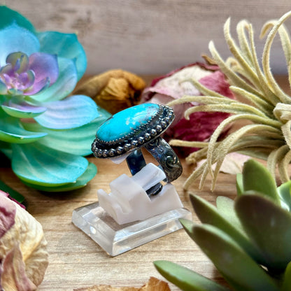 MJ Ring - Turquoise Oval Adjustable Ring