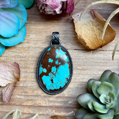 Turquoise Pendant – Sterling Silver (Fits 6mm Pearls)