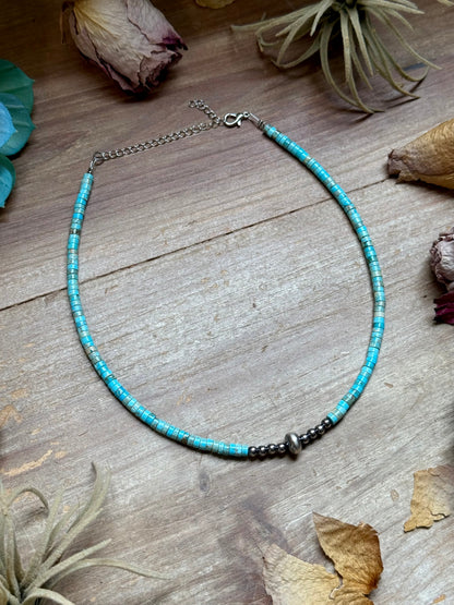 Variscite Heishi Necklace – 15" Best seller