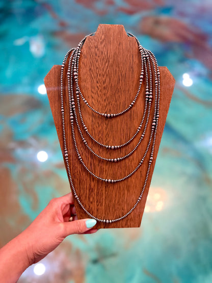 22” Graduated Sterling Silver Pearl Necklace