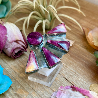 MJ Purple Spiny Oyster Ring – Sterling Silver Adjustable Band