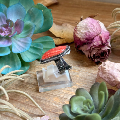 MJ Ring - Spiny Oyster Free Form Adjustable Ring