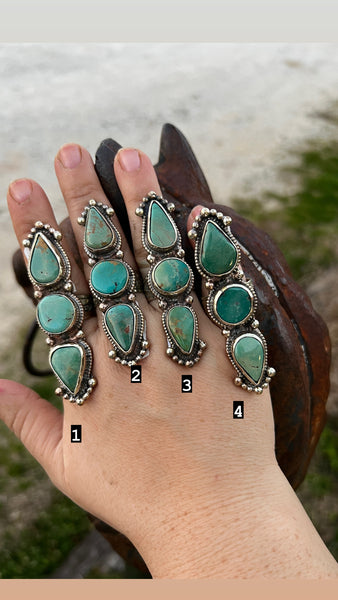 Long turquoise rings