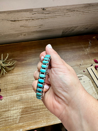 Sterling silver bangle Bracelet with kingman turquoise