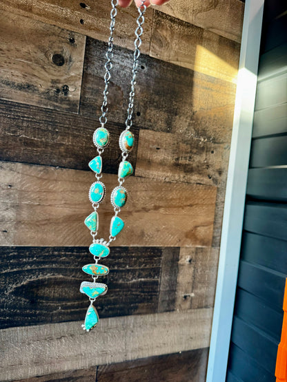 Royston turquoise necklace and earrings set