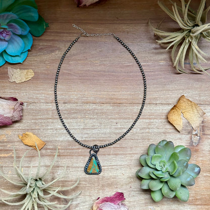 FREE Sterling Silver Necklace + MJ Triangle Royston Turquoise Charm