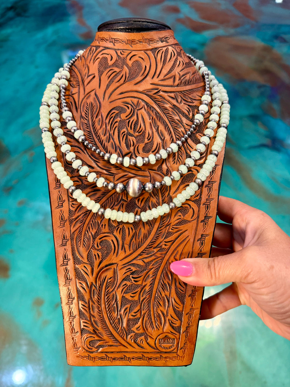 One Time Pieces – Lime Green Glass & Sterling Silver Necklace Collection