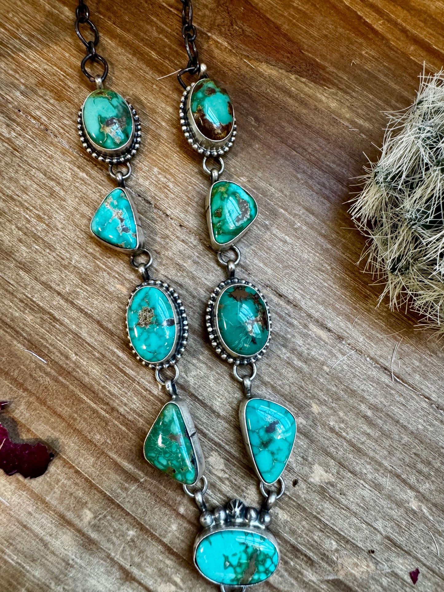 Royston turquoise necklace and earrings set