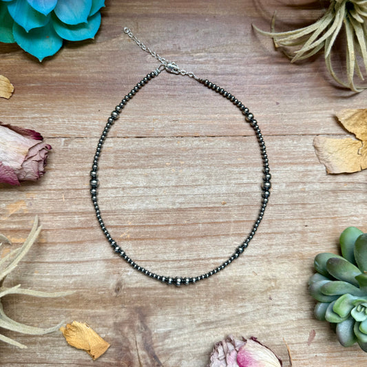 Graduated sterling silver pearl choker handmade by The Bijoux FAB