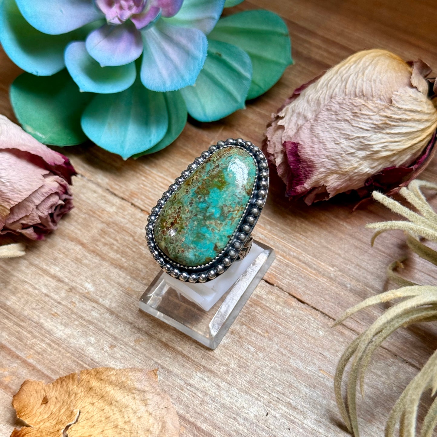 MJ Freeform Turquoise Ring – Sterling Silver