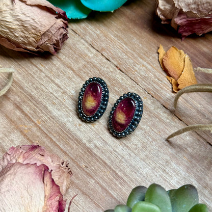 MJ Purple Spiny Oyster Stud Earrings