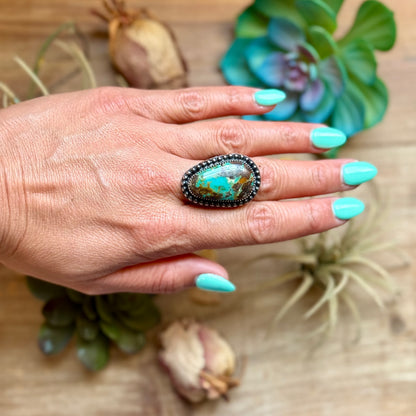 MJ Ring Pear-Shaped Turquoise Sterling Silver