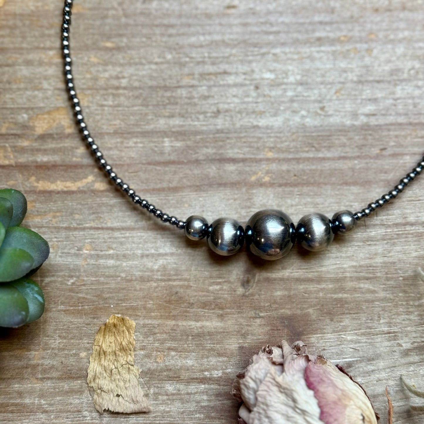 16mm Graduated Sterling Silver Pearl Necklace