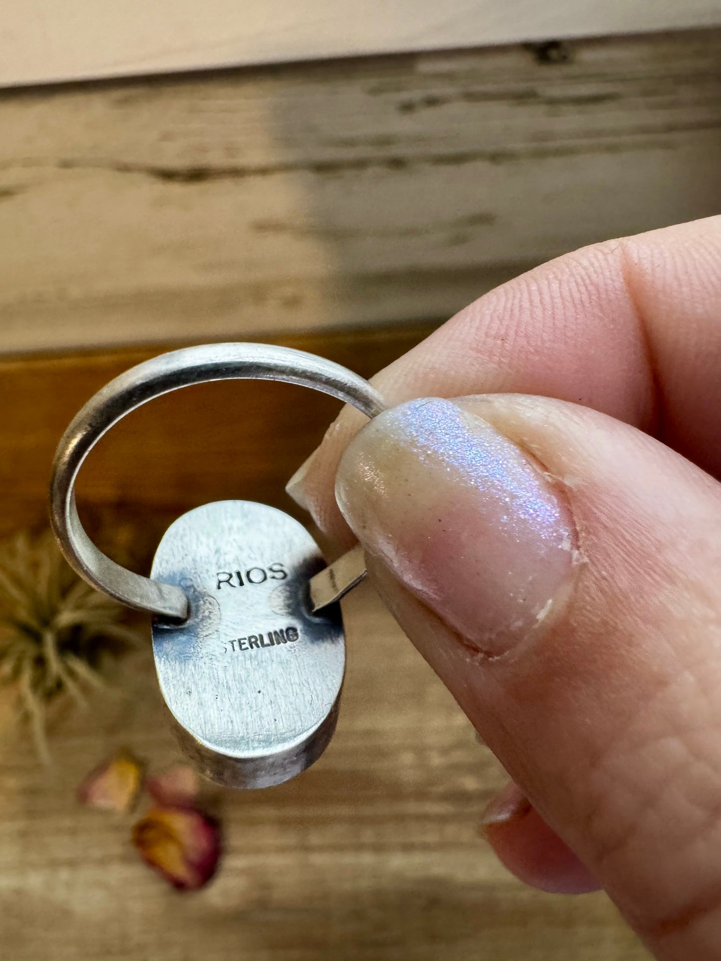 Small Ring - Size 8 - White Buffalo Ring & sterling silver II