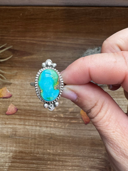 Ring- size 8 1/2 - Royston Turquoise & Sterling Silver