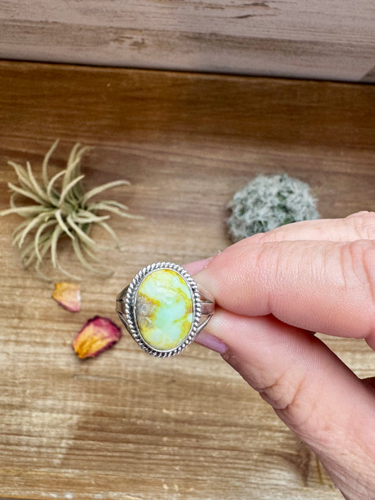 Small Ring- size 8 - Sonoran Gold Turquoise & Sterling Silver