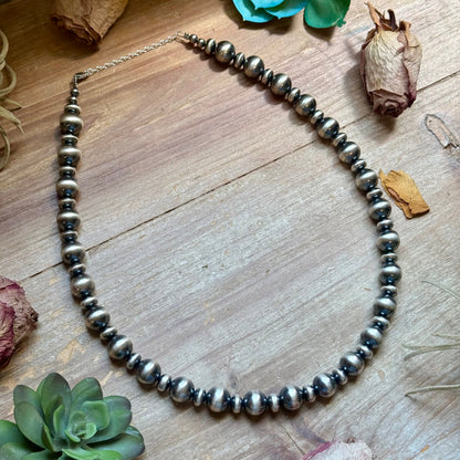 12mm Sterling Silver Pearl Statement Necklace